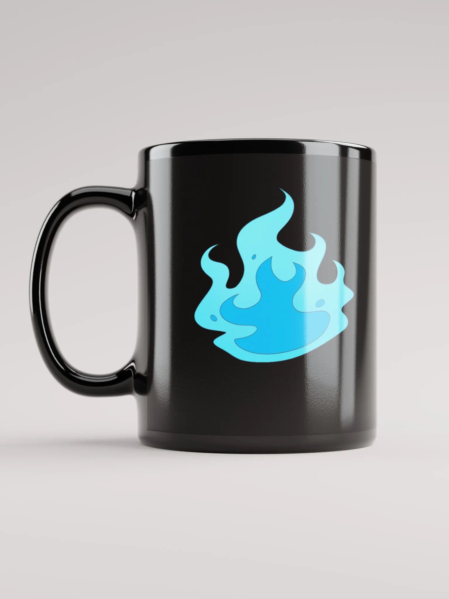 Blue Fire Black Glossy Mug product image (2)