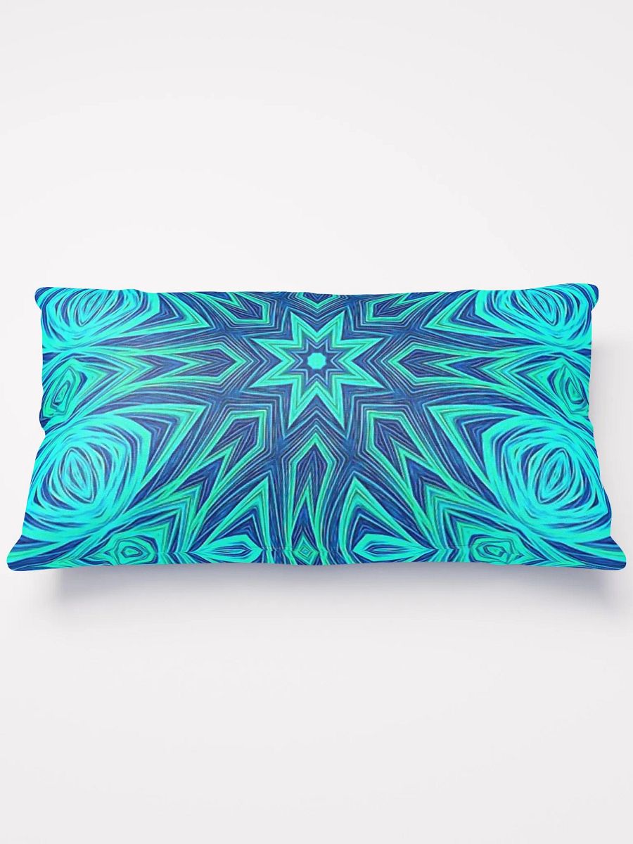 Blue Ice Fractal Kaleidoscope Throw Pillow product image (2)