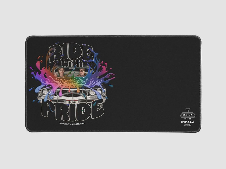 Ride with Pride 12" x 22" Black Deskmat product image (1)