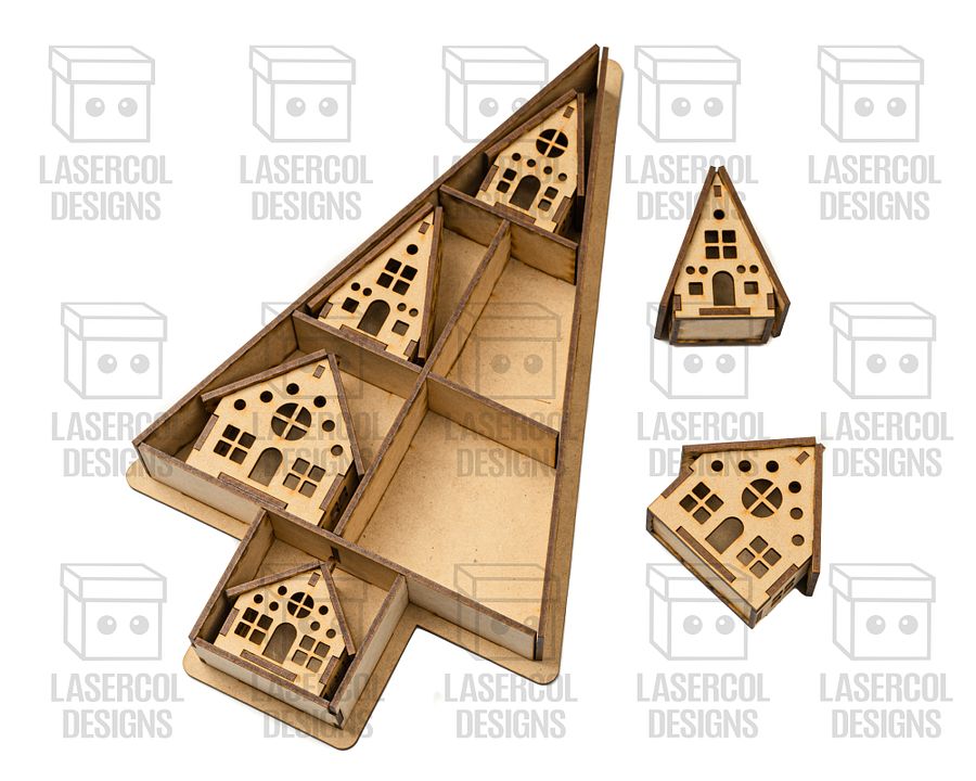 Christmas Houses Ornaments Box - Laser Cut Files product image (7)