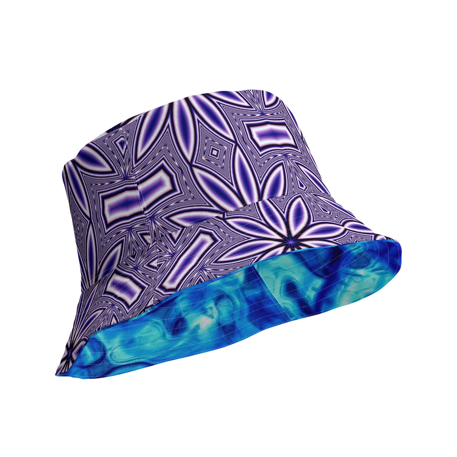 Blue Fractal Flower Kaleidoscope Bucket Hat product image (1)