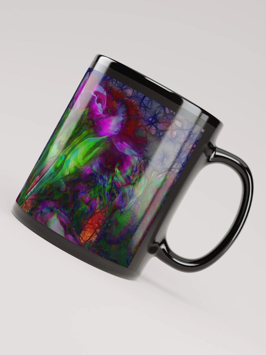 Abstract Pink Carnations Black Coffee Mug product image (8)