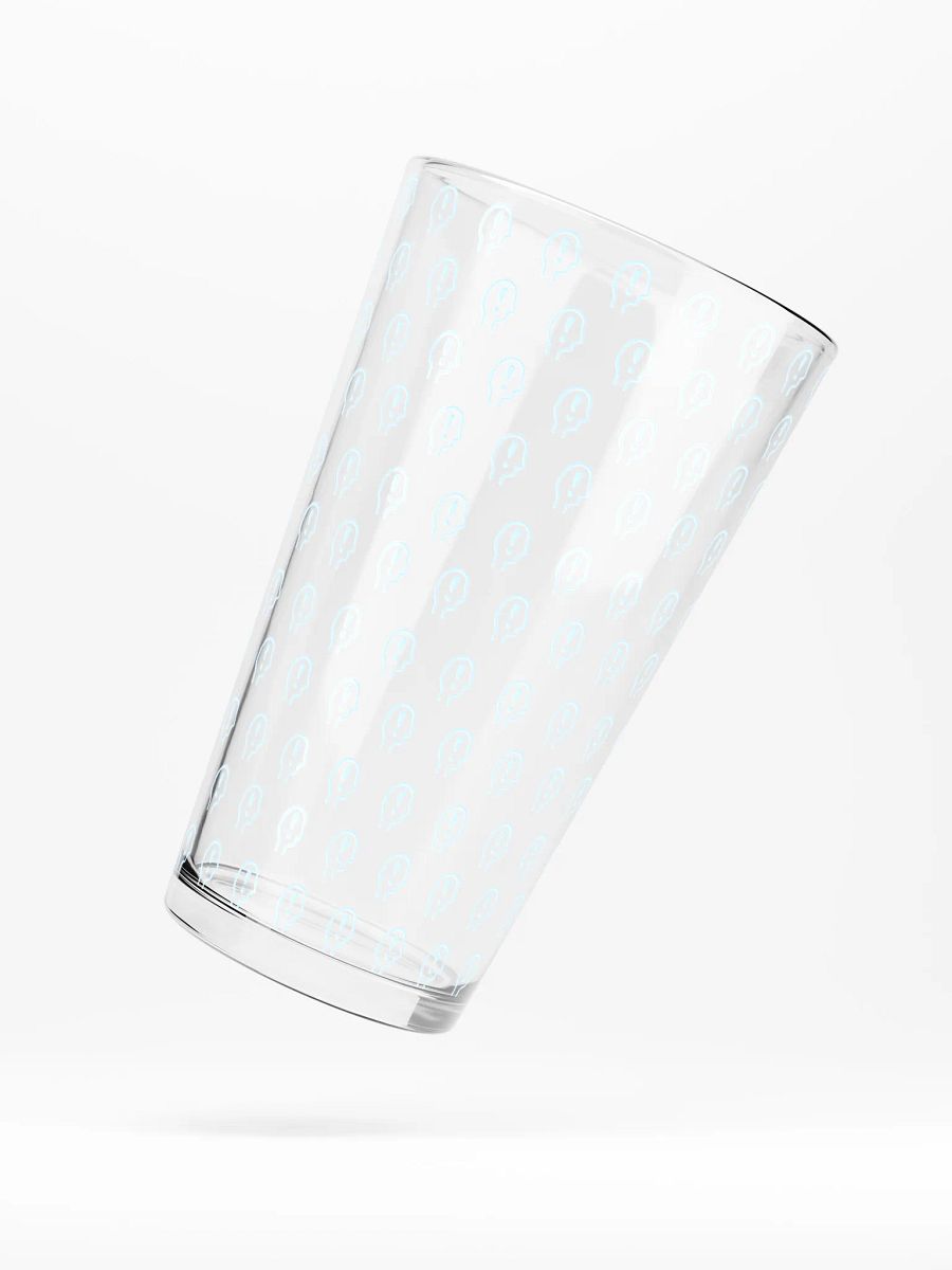 exclaiming mentally (repeating powder blue design) pint glass product image (5)