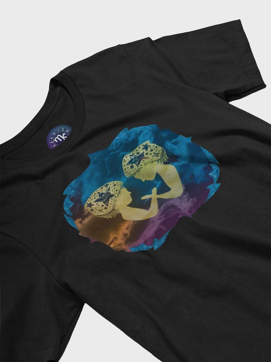 Unisex Gemini Zodiac T-Shirt - Artistic Twin Silhouettes, Celestial Watercolor Design, Astrology Gift product image (5)