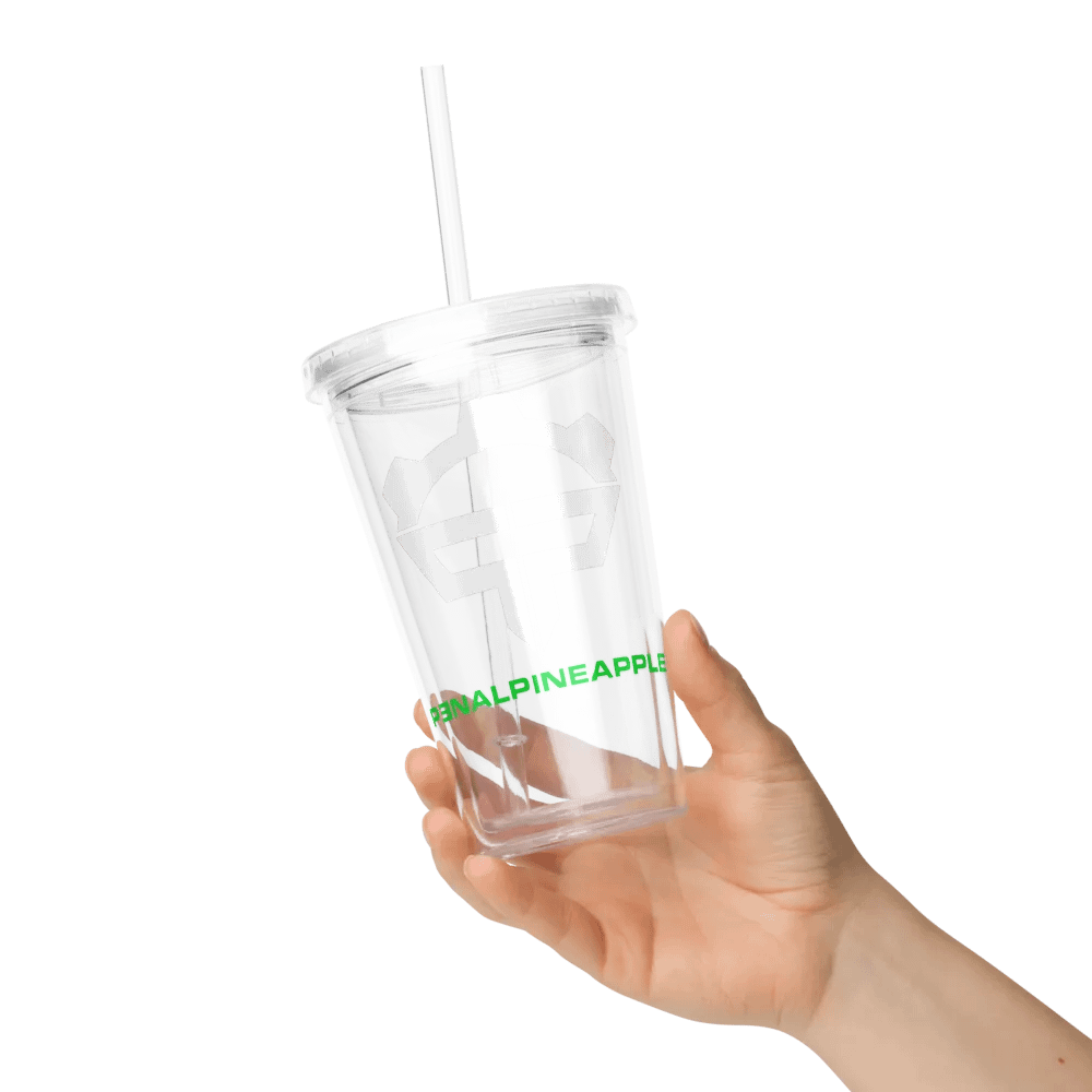 P3nAlPineapple - White Logo Double Wall Clear Plastic Tumble (16oz) product image (6)