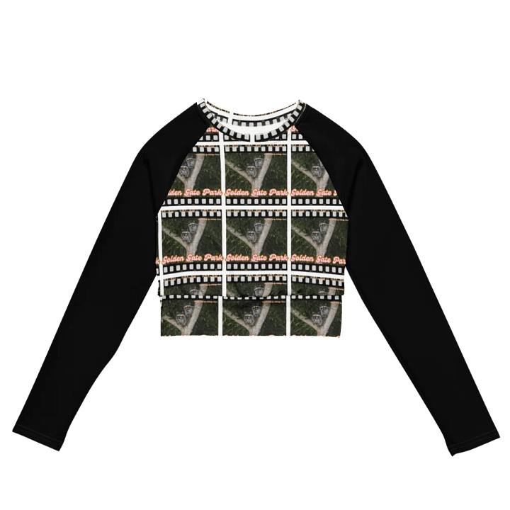 Golden Gate Park Raccoons Black Jersey Sleeved Crop Top product image (2)