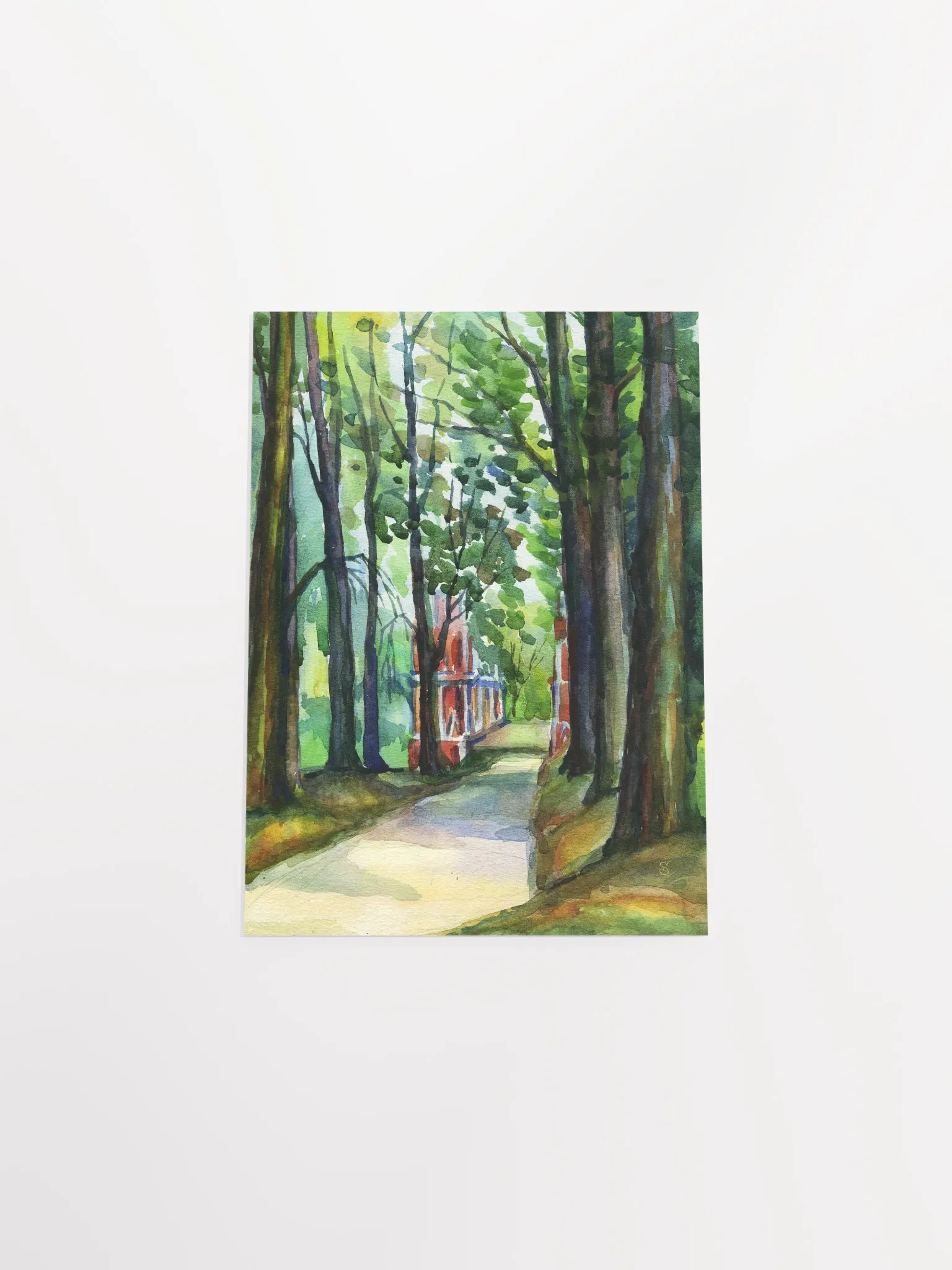 Serene Pathway Watercolor Poster - Summer Alley product image (4)