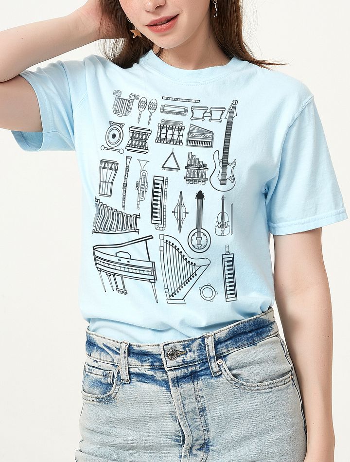 Vintage-Style Musical Instruments T-Shirt | Vintage-Style Shirt for Music Lovers and Musical Instruments Enthusiasts product image (6)