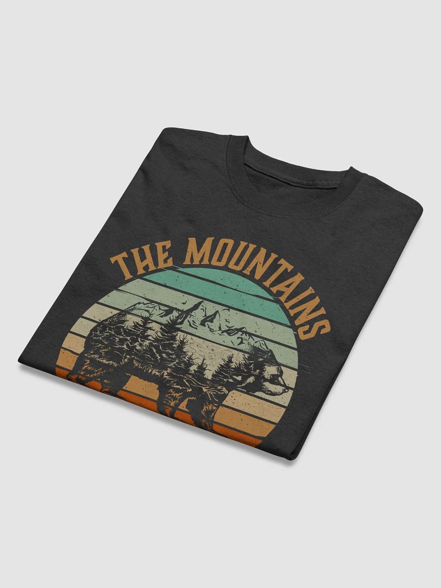 The Mountains Are Calling I Must Go Hiking Quote Unisex Heavyweight T-Shirt product image (3)