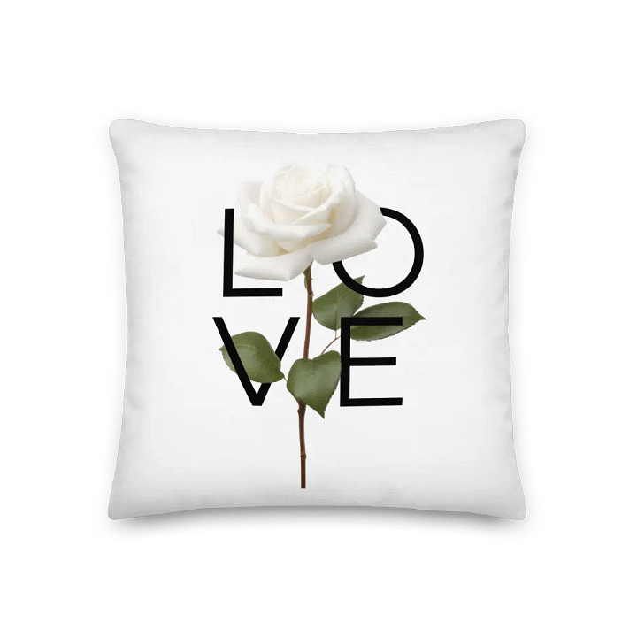 'LOVE' White Rose Decorative Pillow product image (2)