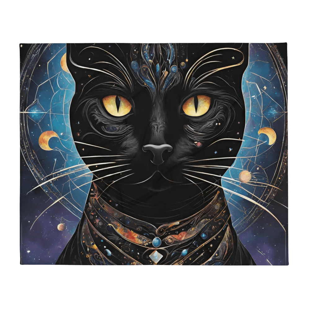 Cosmic Feline Dream Throw Blanket product image (2)