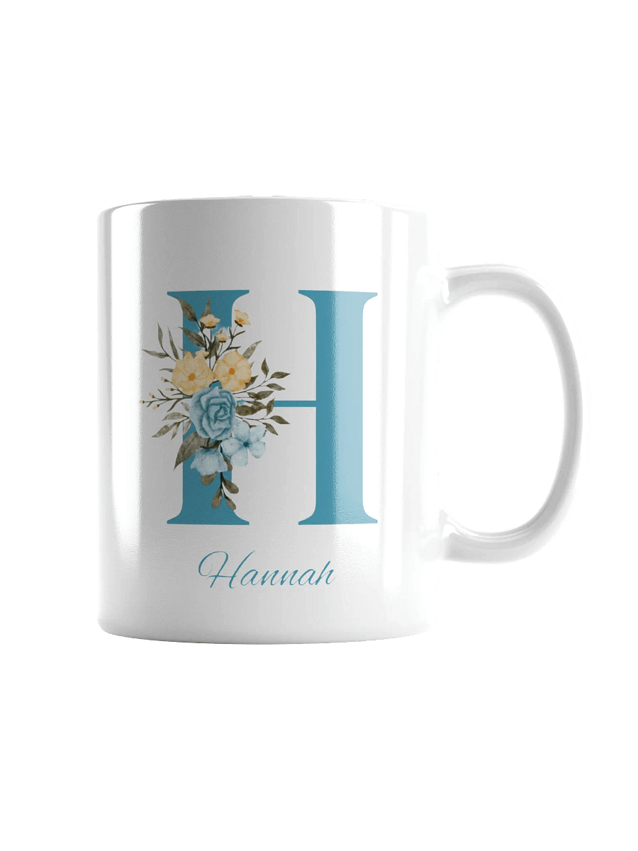 Floral Monogram White Glossy Mug – Personalized Ceramic Gift product image (1)
