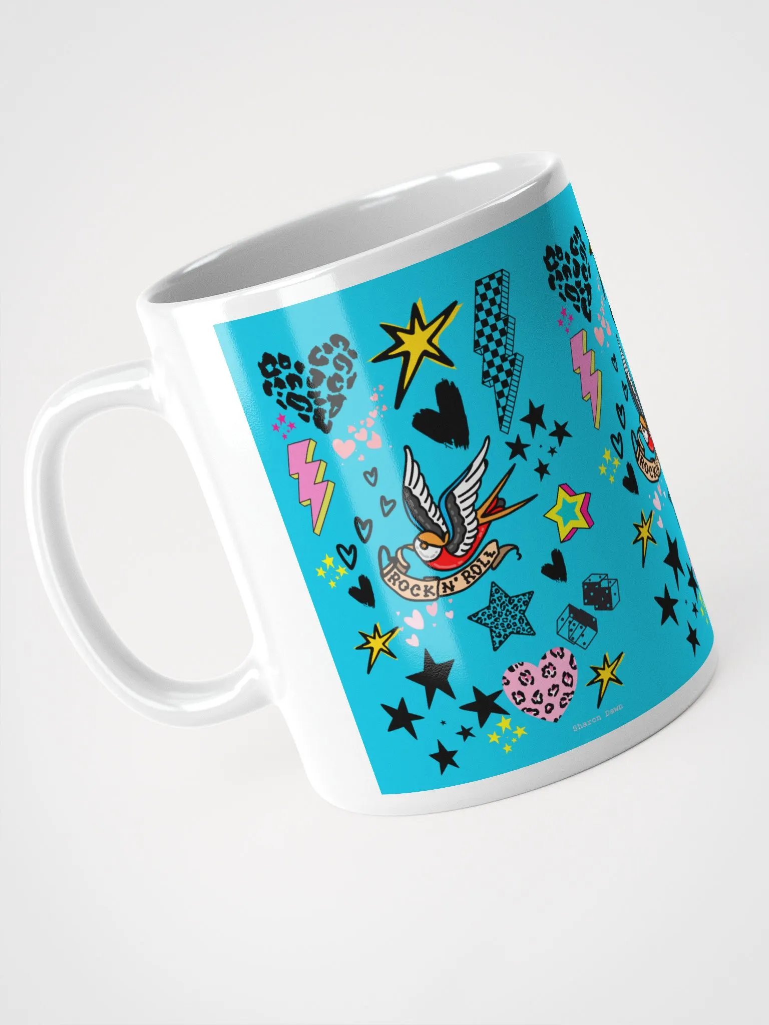 Rock N Roll Tattoo Print Mug - 3 sizes available product image (3)