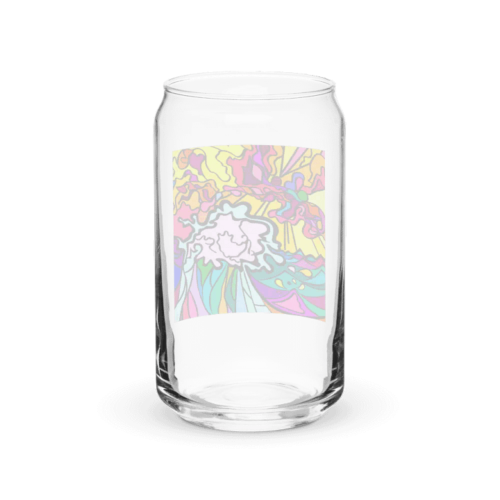 Vibrant Glass Can: A Fusion of Art and Function - Wave at Sunset product image (2)