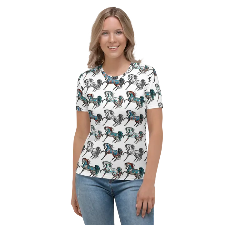 Prancing White Arabian Lady's Short Sleeve Tee product image (2)