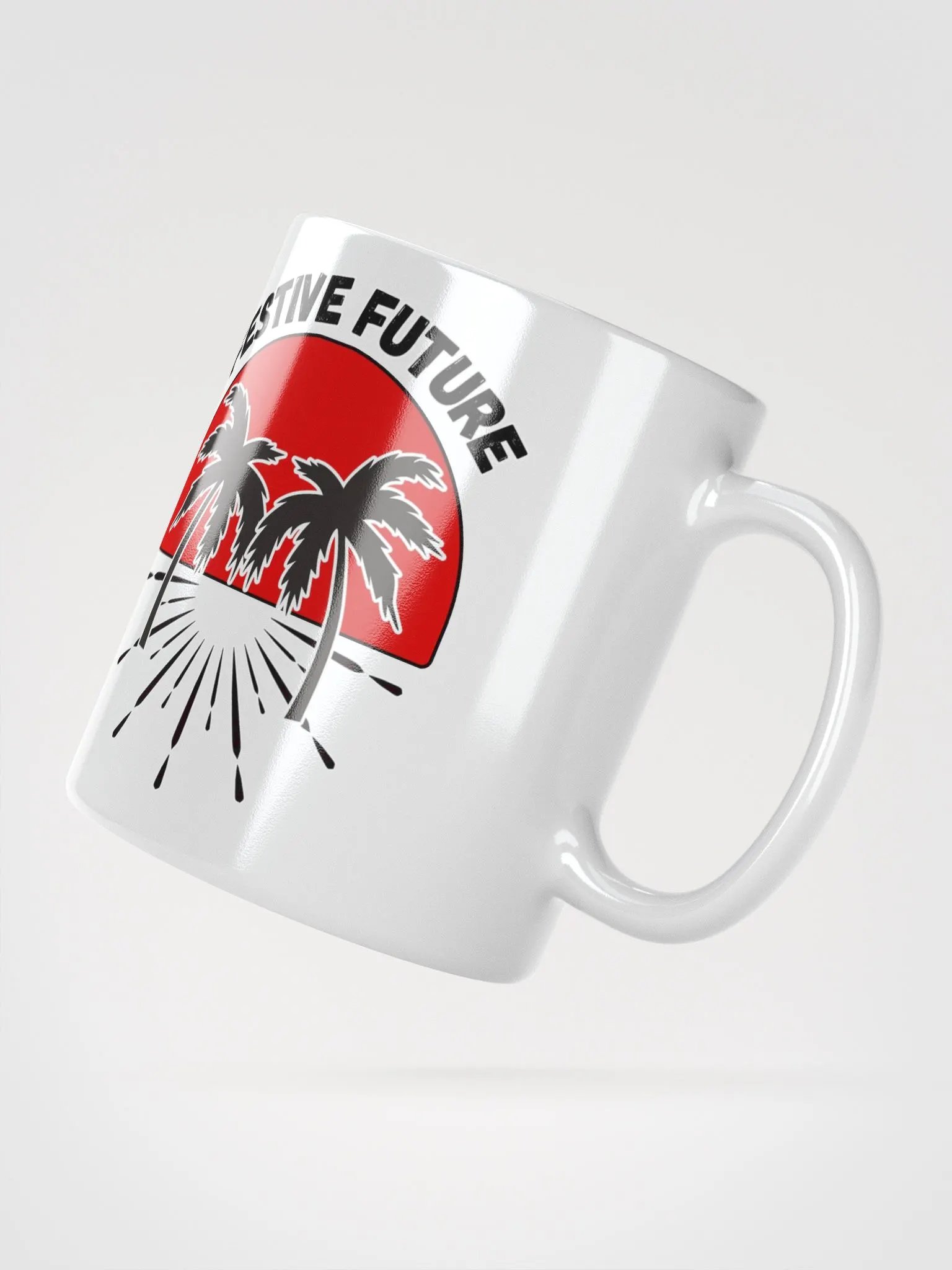 Festive Future - Sunset Beach Scene White Coffee Mug product image (18)