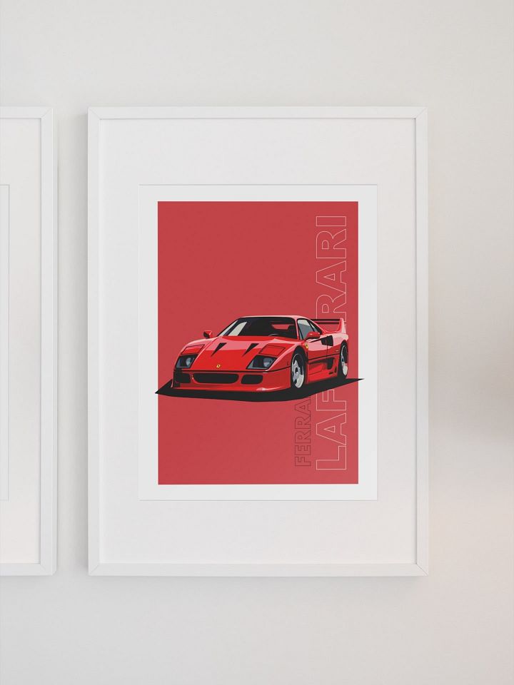 Classic Ferrari LaFerrari Poster, Iconic Red Supercar Print, Legendary Sports Car Wall Art, Automotive Enthusiast Decor, Italian Car Design product image (1)