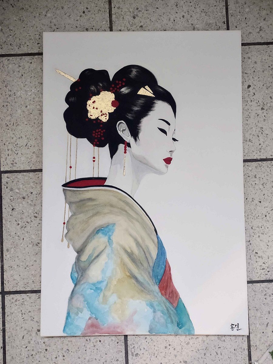 Watercolor Geishas w/ Gold Flakes product image (3)