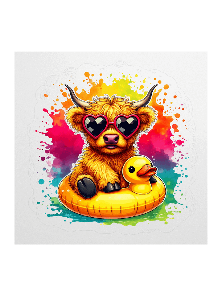 Vacation Vibes Cow Sticker product image (1)