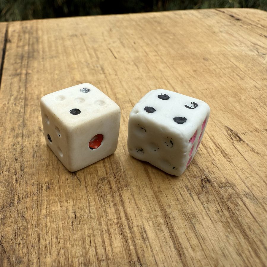 🎎 Handmade Ceramic Dice from Mid-Showa Japan - Japan Antique Roadshow product image (4)