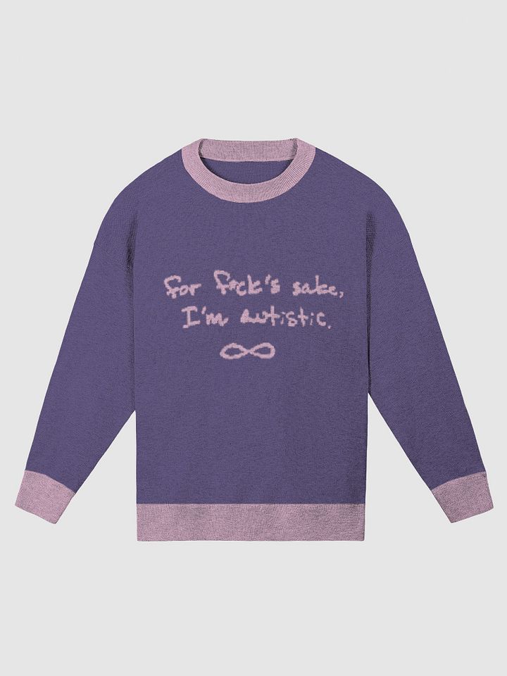 FFS, I'm autistic. (lg. design, duotone purple) knitwear relaxed crewneck product image (1)