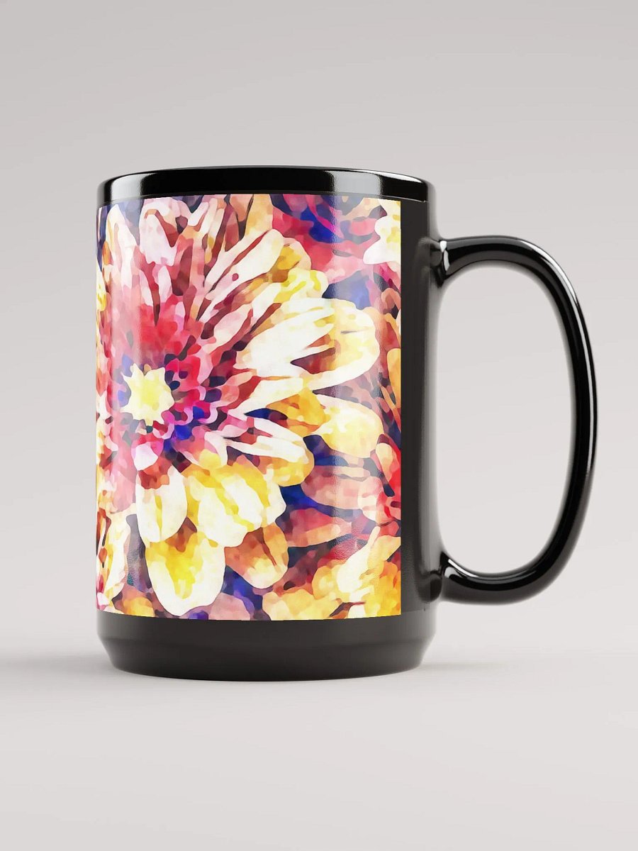 Abstract Graphic | Black Coffee Mug | Autumn Mums Floral product image (3)