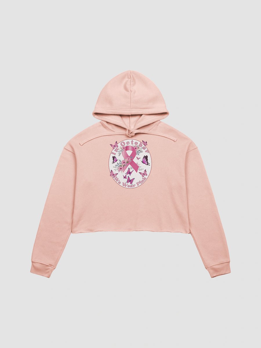 in october we wear pink fleece crop hoodie product image (1)