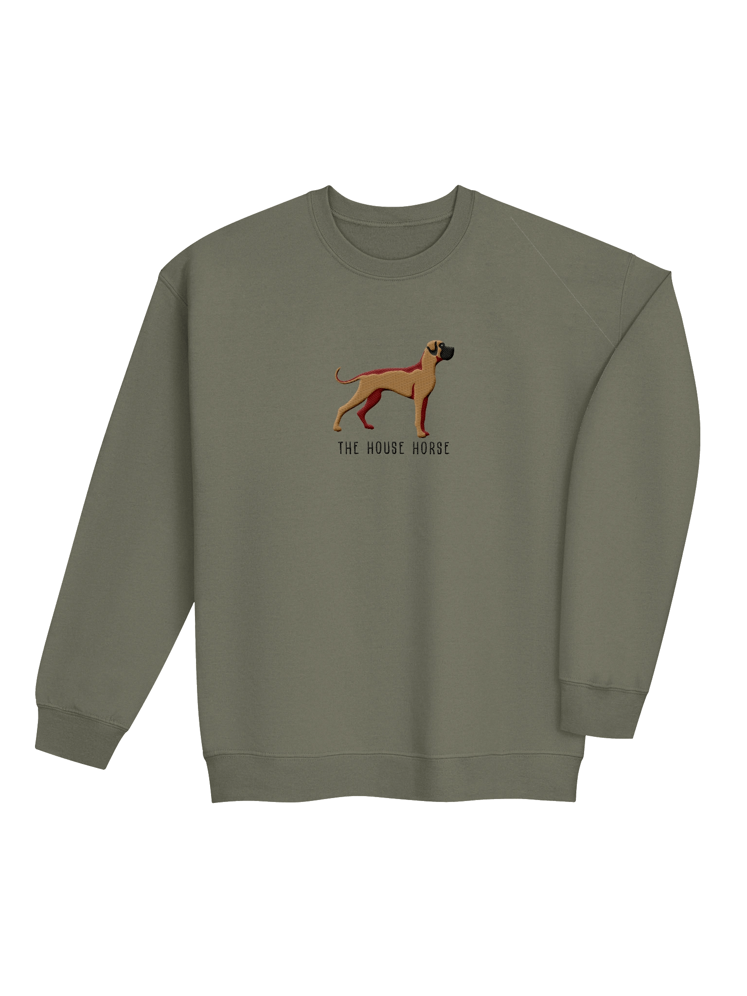 The House Horse Sweatshirt (Embroidered) of a Great Dane(Tan, Black Mask) product image (4)