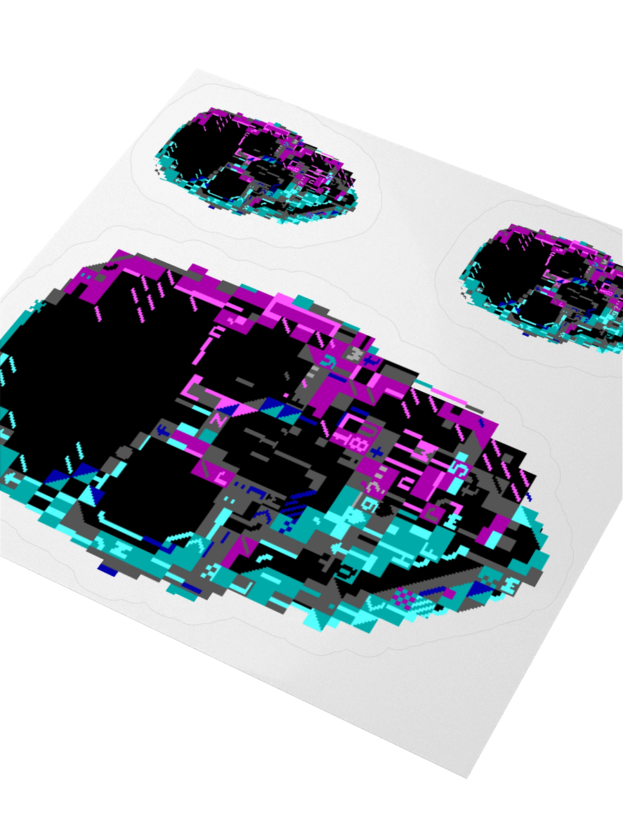 Cyberpunk ASCII Glitch Skull Stickers product image (7)