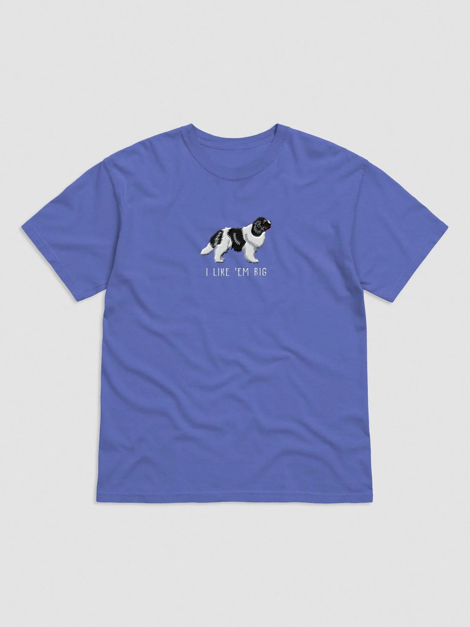 I Like 'Em Big T-Shirt(Embroidered) of a Newfoundland(Black & White) product image (4)