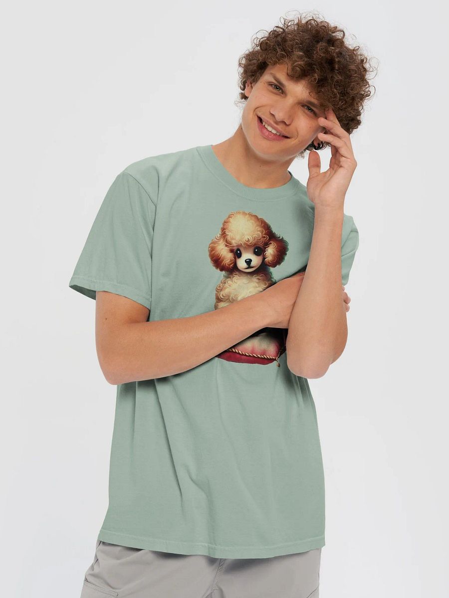 Fluffy Poodle on Red Cushion Comfort Colors T-Shirt product image (36)