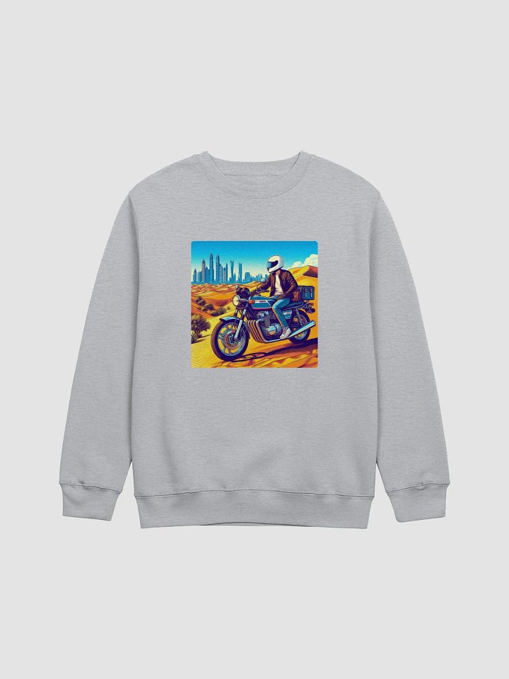 Desert Rider Crewneck Sweatshirt | Dubai city work AI product image (9)