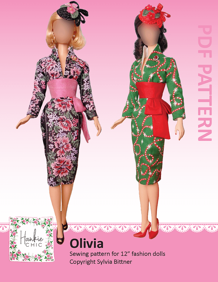 Olivia sewing pattern for 12" fashion dolls product image (1)
