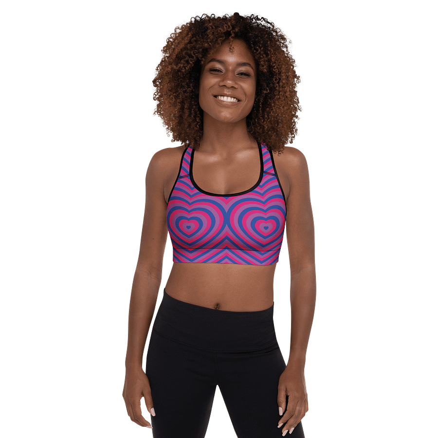 Bisexual Pride Hearts Padded Sports Bra product image (1)