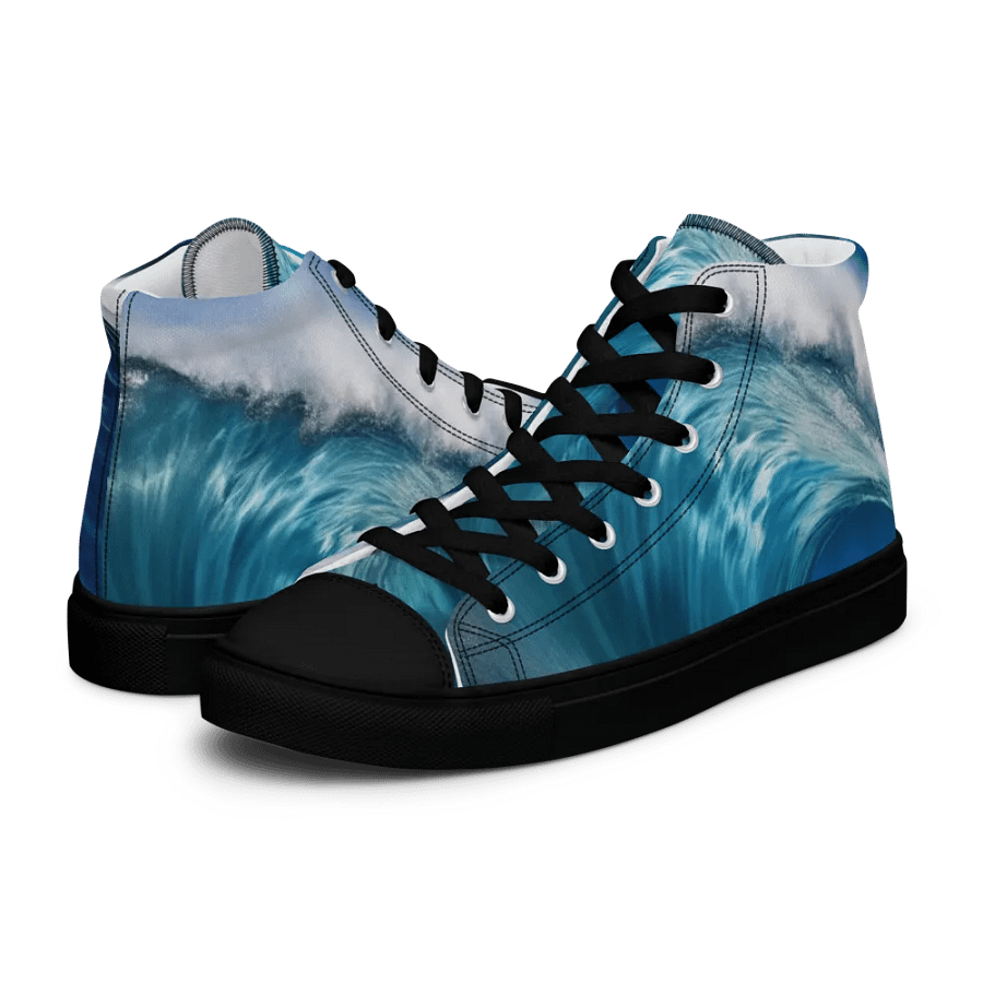 Ocean Wave High Top Canvas Shoes For Men product image (10)