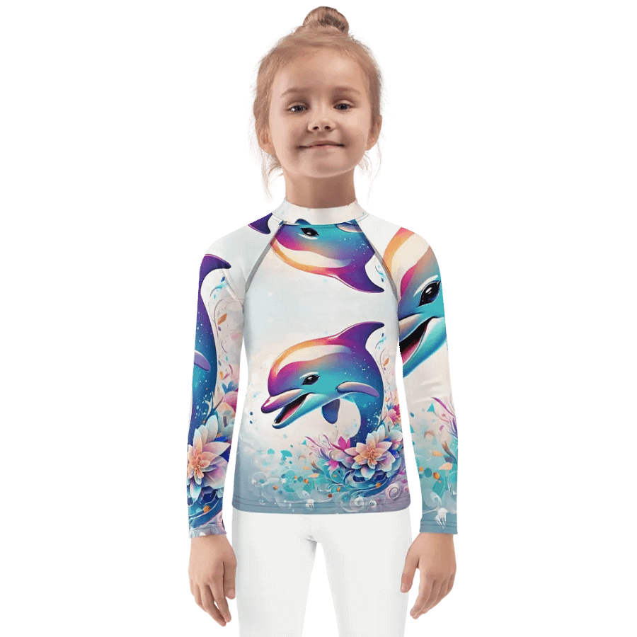 Kids rash guard dolphin dive product image (1)
