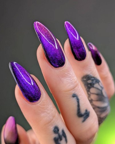 veeery slowly building up my darkened purples and Port 6666 from @mooncat is joining the tiny crew. I'm wearing this in the b...