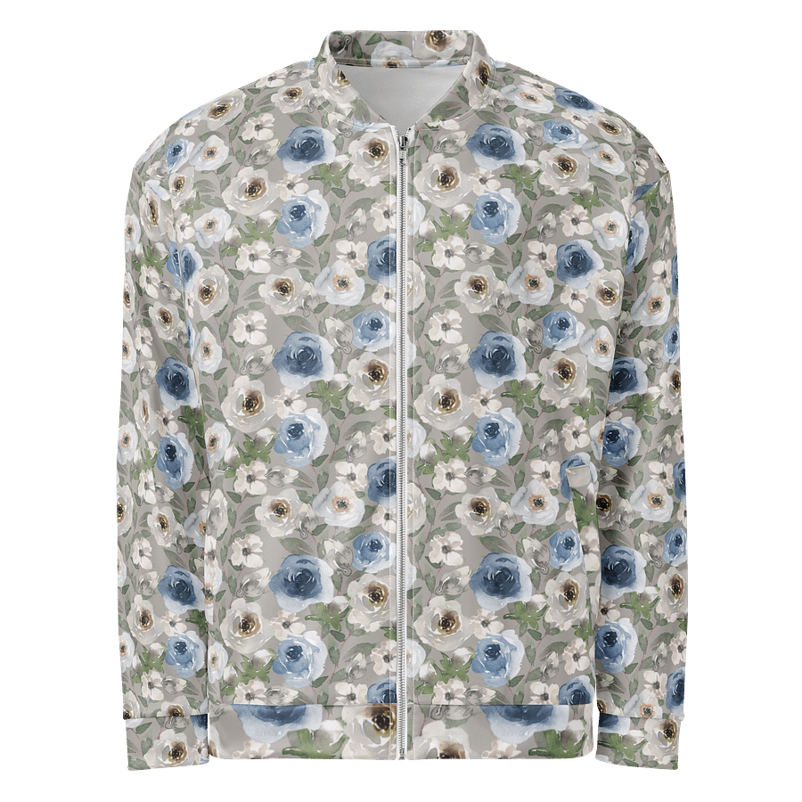 Grey Roses Bomber Jacket product image (1)
