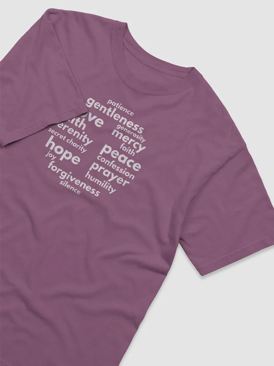 T-Shirt Featuring Christian Cross and Uplifting Virtues product image (7)