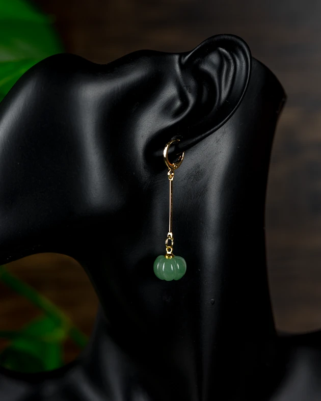 Green Aventurine Pumpkins Earrings product image (1)
