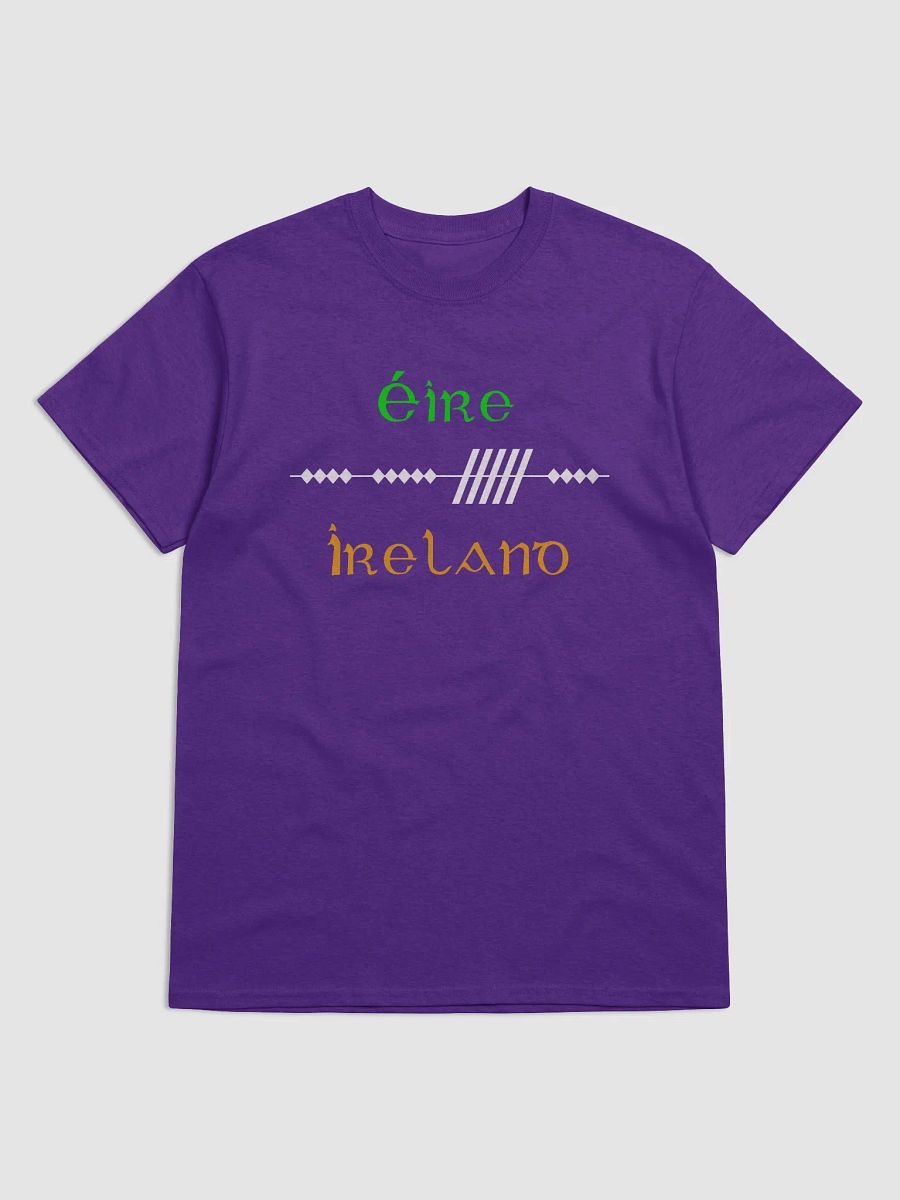 Ireland/Éire Scholastic style Ogham Green, white and Orange, printed T-shirt product image (7)