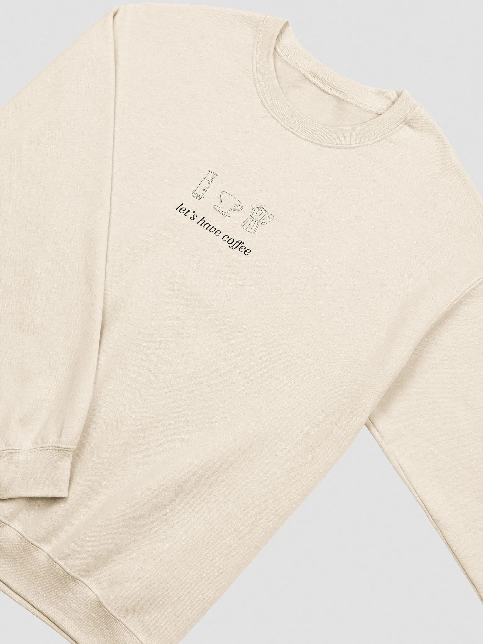 LETS HAVE COFFEE SWEATER (CREAM + BLACK) product image (2)