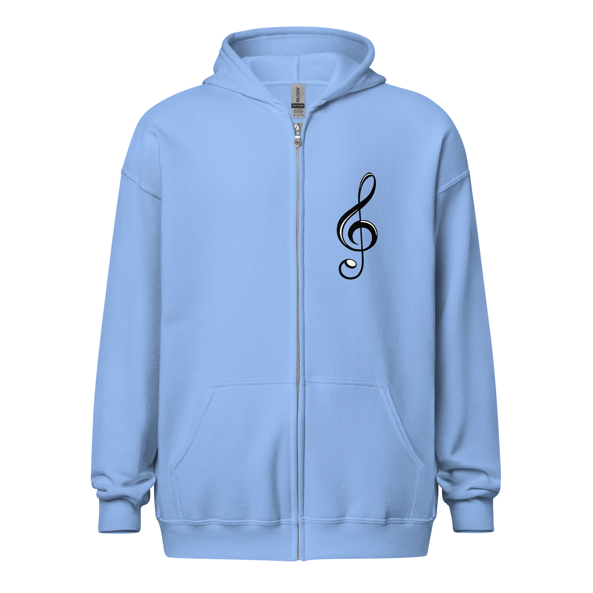 Brighton Music Academy Zip-Up Hoodie – Carolina Blue, Sport Gray, and White product image (1)
