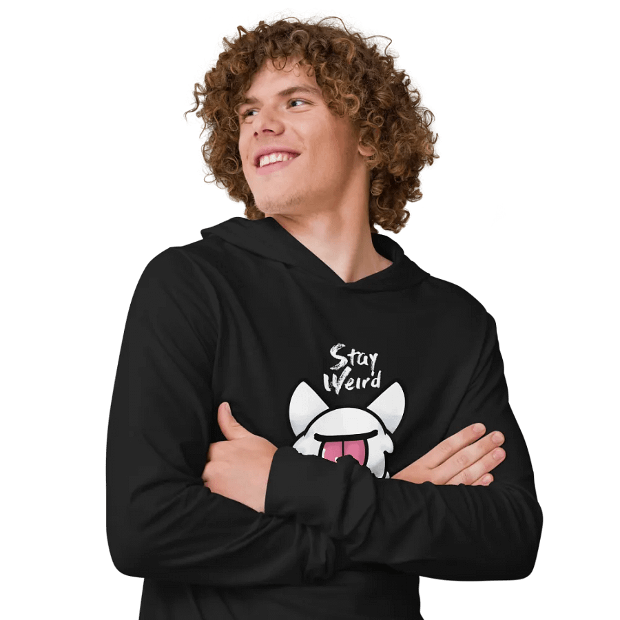 Stay Weird Cat Hooded Long-sleeved shirt product image (9)