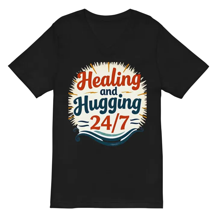 Healing & Hugging 24/7 V-Neck Tee product image (3)