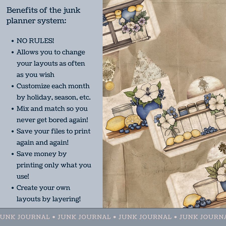 Blueberry Lemon Hibiscus - Printable Envelopes V9 product image (4)
