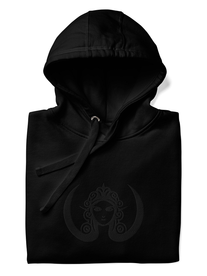 CIRCEMOON Signature Hoodie with Tonal Goddess Emblem, unisex, black product image (2)