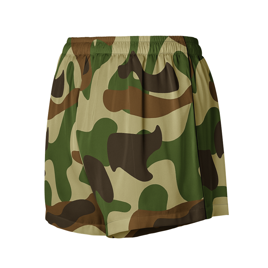 Woodland Green Army Camouflage Military Camo Pattern Women's Pajama Shorts product image (2)