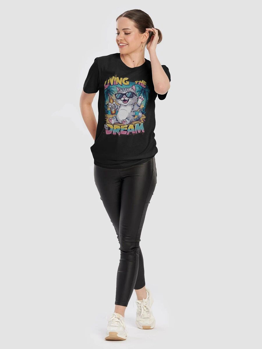 Living the dream life T-shirt, vacation retro cat shirt, summer cat tee gift product image (10)