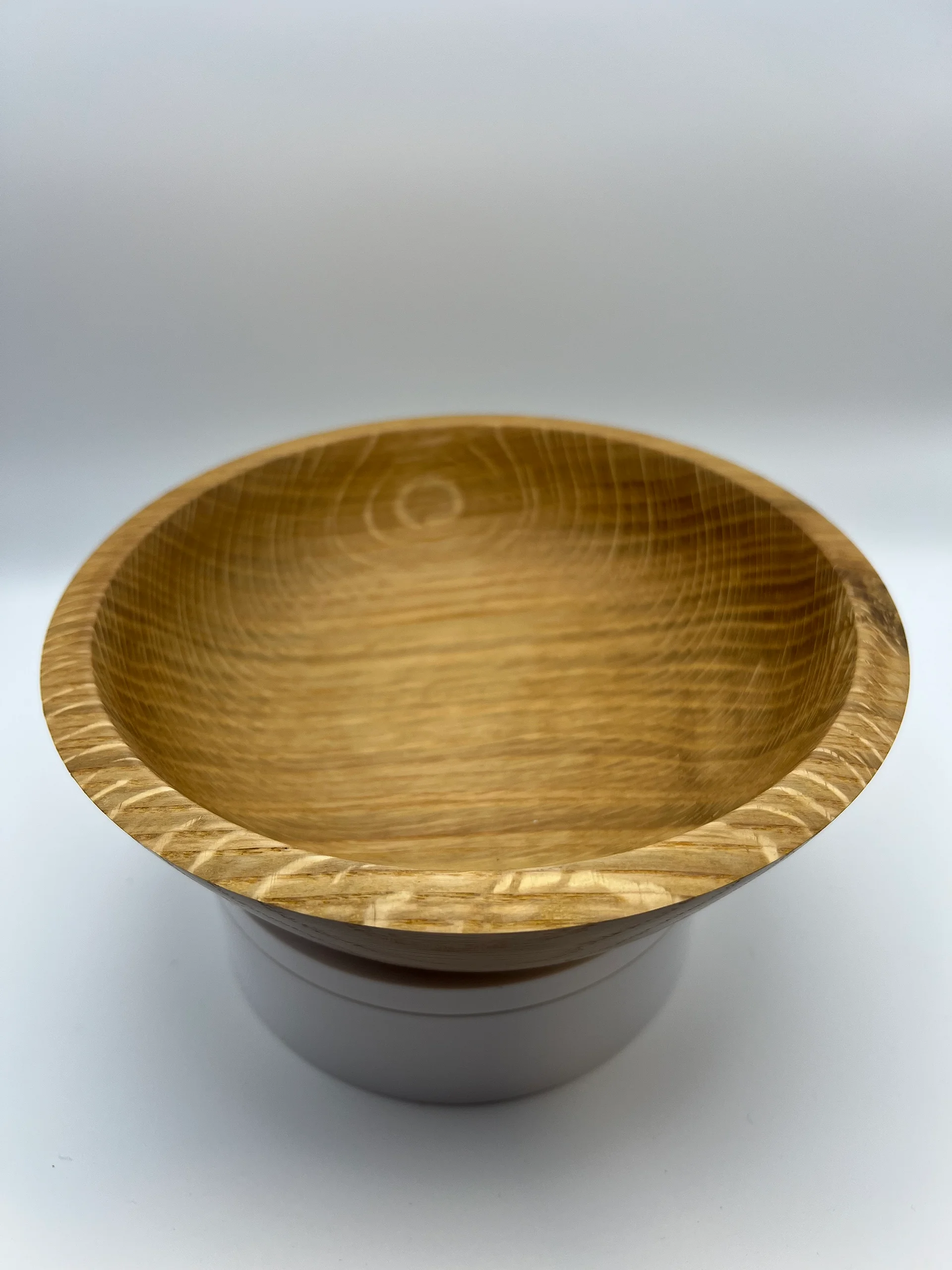 Hand-Turned Oak Bowl — 6.75” Rustic Charm with a Modern Touch product image (4)